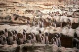 During a drought in 1974, farmers digging a well stumbled across one of the most amazing archaeological finds in modern history - the terracotta warriors.<br/><br/>The terracotta army, thousands of soldiers, horses and chariots, had remained secretly on duty for some 2,000 years, guarding the nearby mausoleum of Qin Shu Huang / Qin Shi Huangdi, the first emperor of a unified China (r. 246 - 221 BCE). The infamous Qinshi is best known for his ruthless destruction of books and the slaughter of his enemies.<br/><br/>Each of the terracotta figures, some standing, some on horseback, and some kneeling, bows drawn, is unique, with a different hairstyle and facial expression.